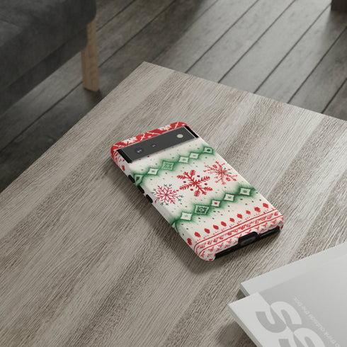Icelandic Watercolor inspired by Christmas Sweaters - Impact Resistant Phone Case